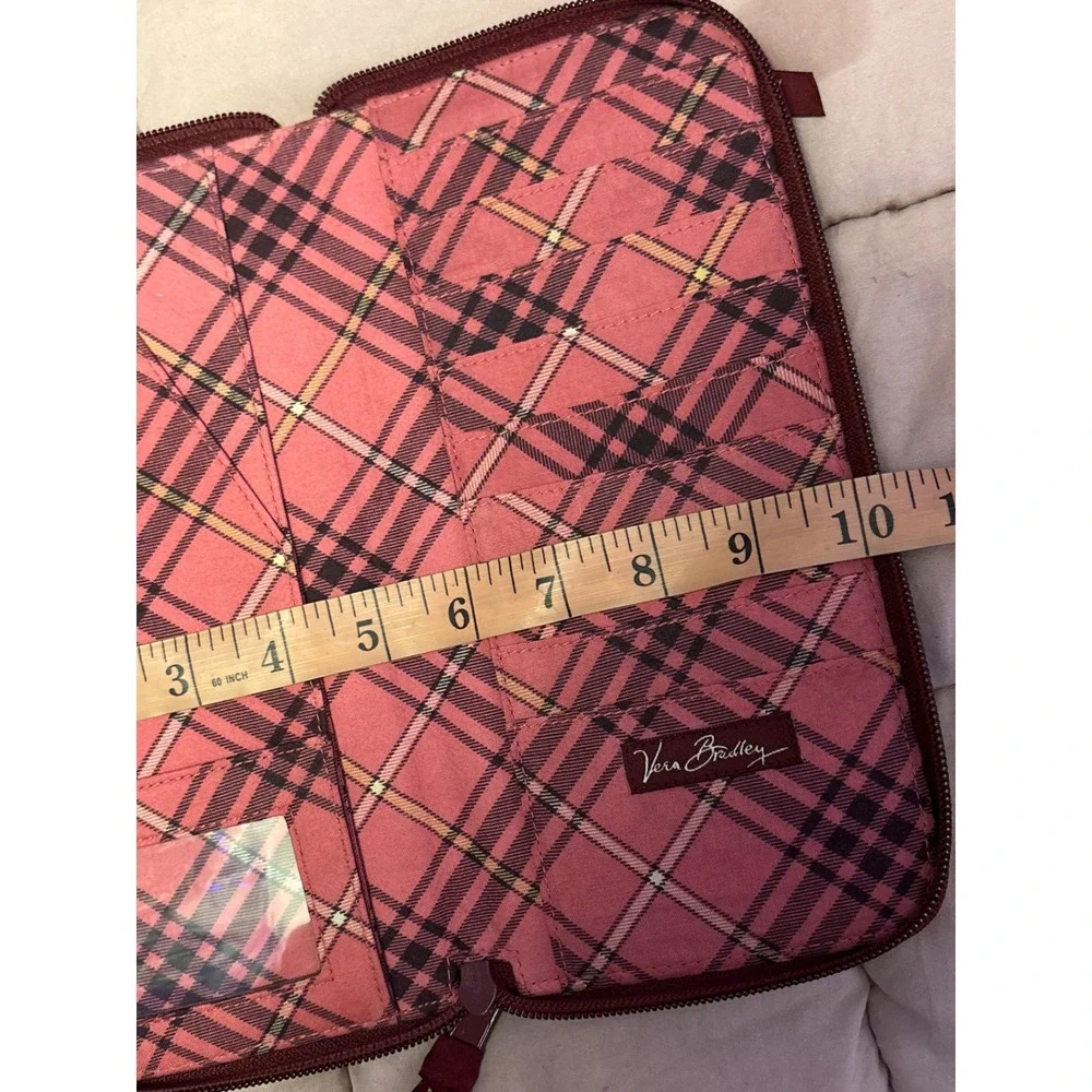 Vera Bradley Paisley Zip Around Travel Wallet Organizer Red Pink - Picture 6 of 7